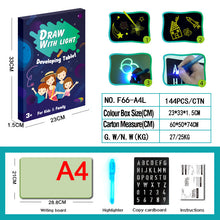 Educational Toy Drawing Pad 3D Magic Light Drawing Board With 8 Light Effects Puzzle Sketchpad for Kids