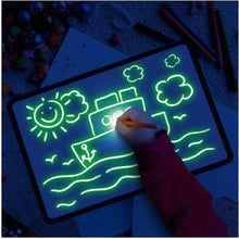 Educational Toy Drawing Pad 3D Magic Light Drawing Board With 8 Light Effects Puzzle Sketchpad for Kids